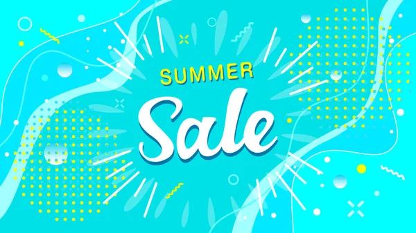 Pop yaz satışı tasarımı, karbonlaştırma ile patlayan yaz resimlerinin çizimi. Açık mavi vektör arkaplanı