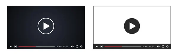 Шаблон Видео Плеера Кнопкой Воспроизведения Наборы Векторных Иллюстраций — стоковый вектор