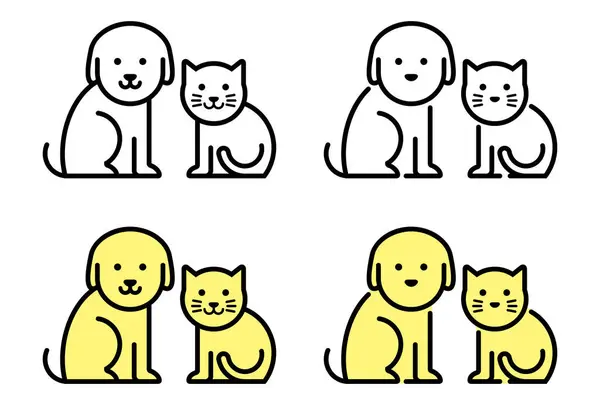 Marca Loja Animais Estimação Para Cães Gatos Conjunto Material Ilustração —  Vetores de Stock
