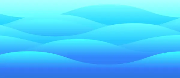 Temiz mavi su, yumuşak deniz dalgaları, dalga biçimi vektör çizim malzemesi