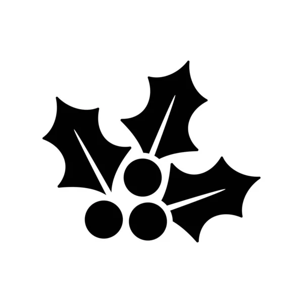 Holly Berry Icône Vectorielle Complète Noire — Image vectorielle