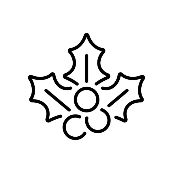 Иконка Вектора Контура Падуба Изолирована Белом Фоне Holly Flat Icon — стоковый вектор