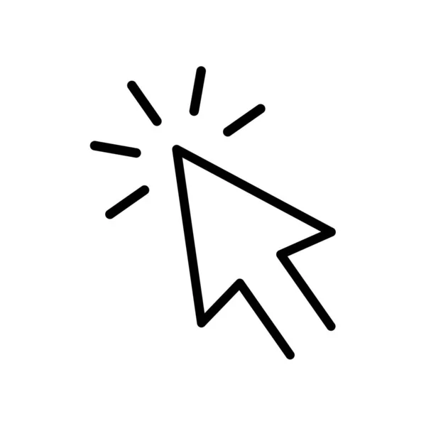 Mouse Pointer Arrow Clicked Cursor Click Line Art Icon Apps — Stock Vector