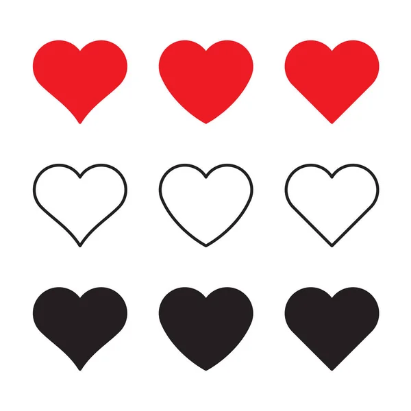 Любовь Сердце Красное Черно Белое Значок — стоковый вектор