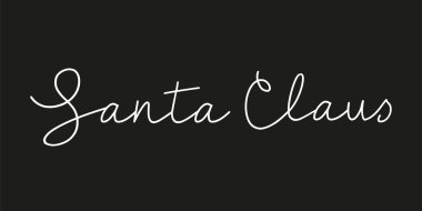 Noel imza kartı: Noel Baba. İzole vektör, kaligrafi ifade. El hat. Mutlu tatil kış tasarım afiş, amblem, baskılar, Fotoğraf bindirmeleri, posterler, tebrik kartı için