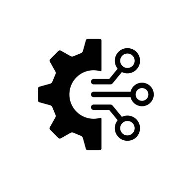 Beyaz arkaplanda dijital dönüşüm sembolü vektörü. Mobil konsept ve web uygulamaları tasarımı için modern genel koleksiyondan düz vektör dijital dönüşüm simgesi işareti