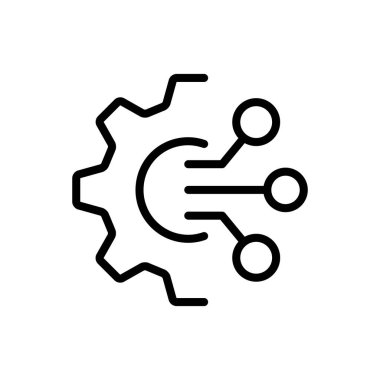 Dijital dönüşüm konsepti. Beyaz arkaplanda tam vektör simgesi, özet biçimi izole edildi