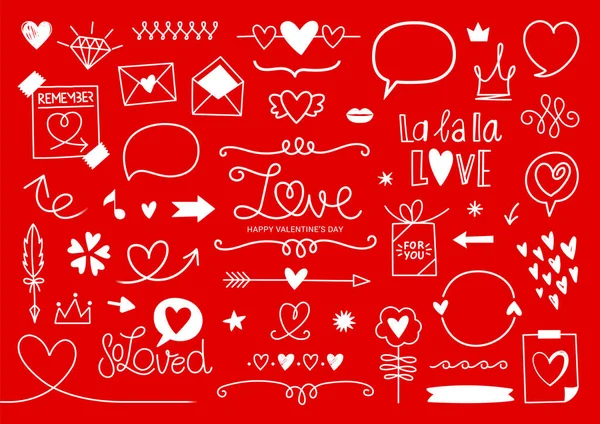 Χαριτωμένο Σετ Ημέρας Του Αγίου Βαλεντίνου Κινούμενα Σχέδια Αγάπη Ρομαντικά Royalty Free Διανύσματα Αρχείου