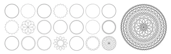 Συλλογή Βοτανικού Κύκλου Full Vector Σχήματα Περίγραμμα Στυλ Επεξεργάσιμο Εγκεφαλικά — Διανυσματικό Αρχείο