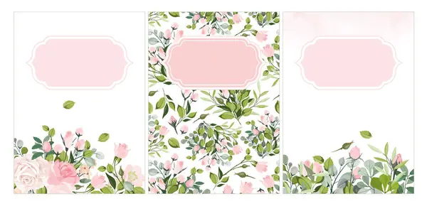 Notebook Borító Tavaszi Virágokkal Művészi Virágos Borító Oldal Trendy Tervező Stock Illusztrációk