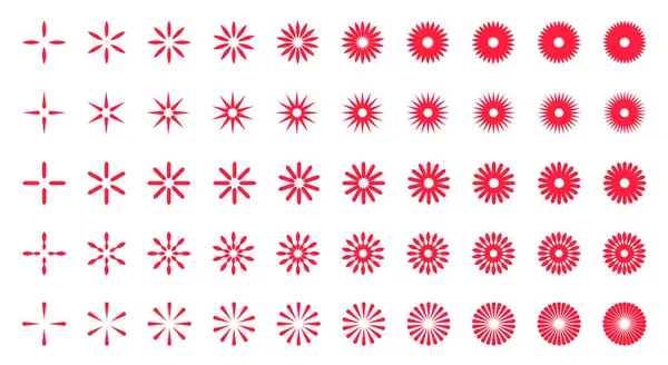 Collection Red Stars Stickers Badges Promotion Starburst Stickers Set Collection Vector Graphics
