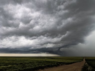 Büyük bir süper hücre fırtınası Büyük Ovalar boyunca kereste taşıyor..