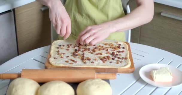 Cruffin Easter Pastry Cooking Home Concept Unrecognizable Caucasian Person Sprinkles — Stock Video