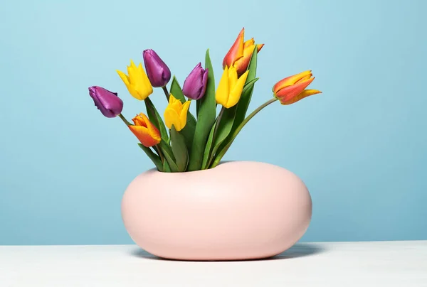 Аромат Красивых Разноцветных Тюльпанов — стоковое фото