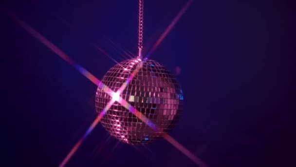 Wirująca Kula Disco Efekt Świateł Gwiazd — Wideo stockowe