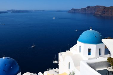 Yunanistan 'ın Santorini adasındaki güzel Oia manzarası