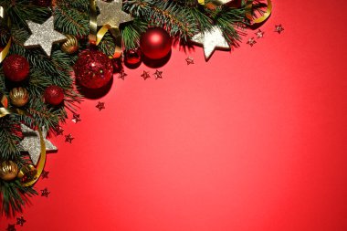 parlak kırmızı arka plan christmas dekorasyon