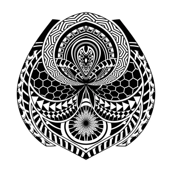 Maori Kruh Tetování Tvar Kmenové Tetování Vzor Polynéský Mandala Vektor — Stockový vektor