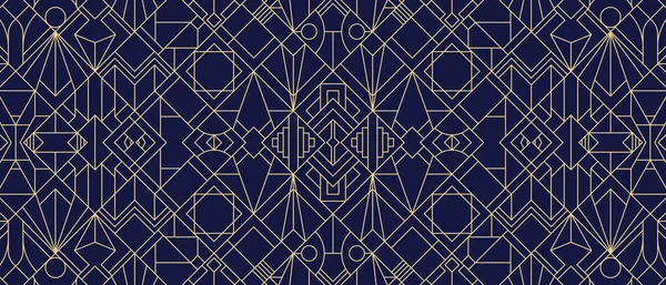 Vektör modern geometrik fayans deseni. Soyut sanat deco kusursuz lüks mavi arka plan.