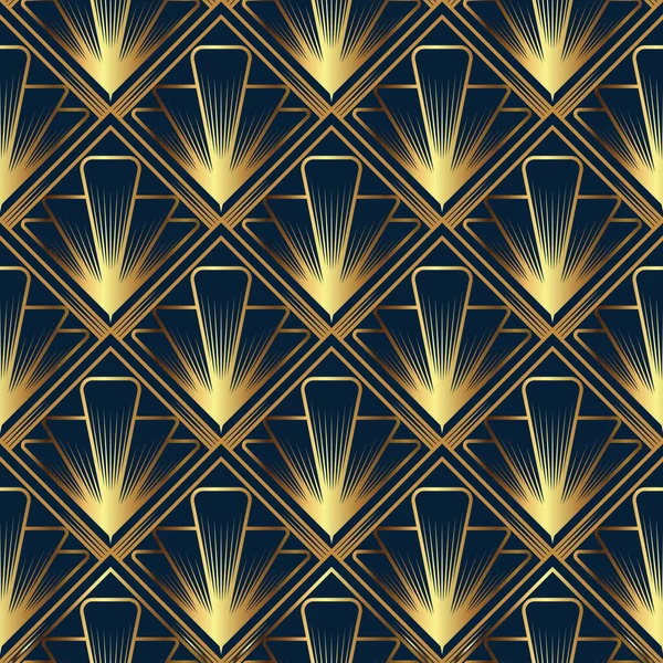Luxury Golden Linear Background Art Deco Pattern Linear Wave Background — Image vectorielle