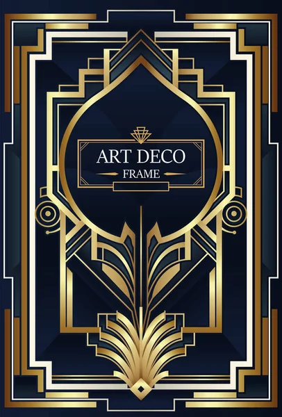 Art Deco Gränsen Och Ram Kreativ Mall Stil Med 1920 Stockillustration