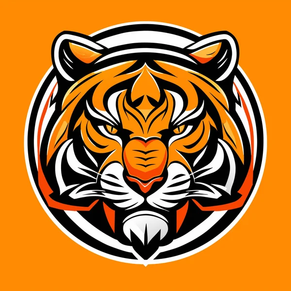 Tijgerhoofd Illustratie Vector Tiger Head Mascotte Sport Logo Ontwerp — Stockvector