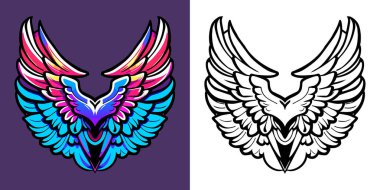 Kanat logo şablonu vektörü. Vektör iş simgesi. Şirket marka kimliği