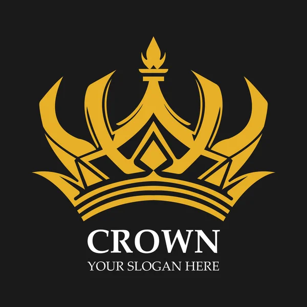 Creatief Crown Concept Logo Vector Ontwerp Template — Stockvector