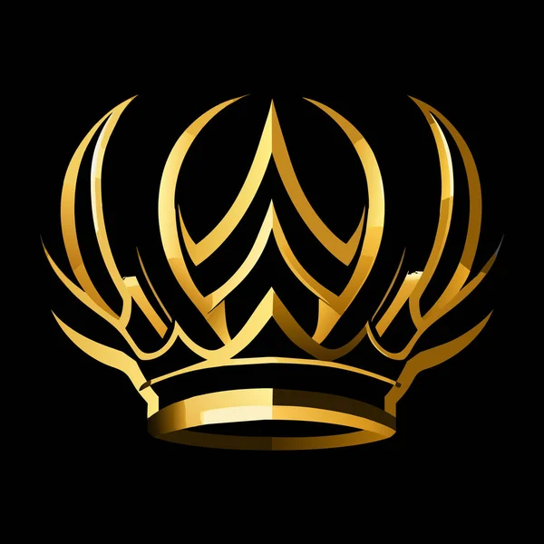 モダンな金色のクラウンのロゴ 王王妃抽象豪華金 ベクトルイラスト — ストックベクタ