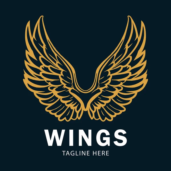 Дизайн Логотипа Golden Wings Искушает Икона Вектор Стоковый вектор