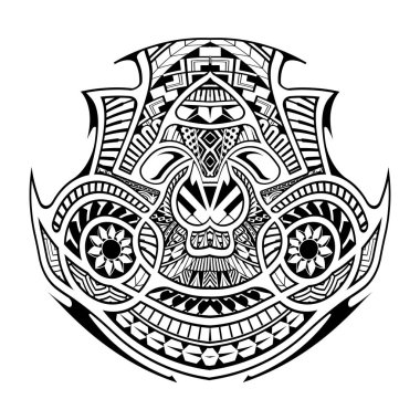 Maori dairesi dövme şekli, kabile dövmesi deseni polinezya mandala vektörü