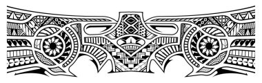 Polinezya dövmeli maori, samoa süslemeli kenar, etik kabile şablonu vektörü.