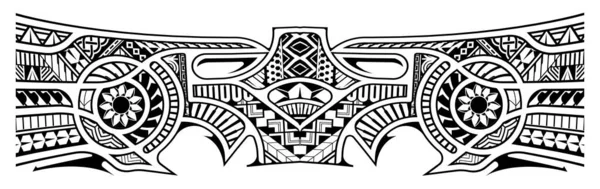 Polynesisches Tätowiermuster Maori Samoamornamente Rand Ethische Stammesschablone Vektor — Stockvektor