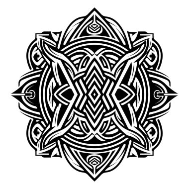 Maori dairesi dövme şekli, kabile dövmesi deseni polinezya mandala vektörü