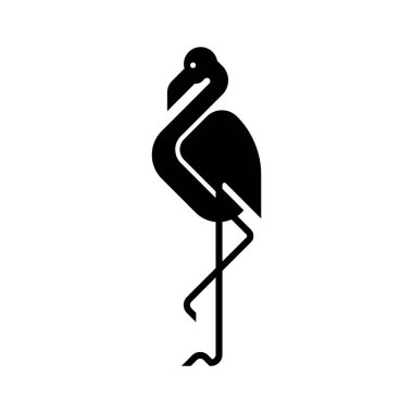 Flamingo logo siluet şablonu marka veya şirket ve diğerleri için tasarım vektörü.