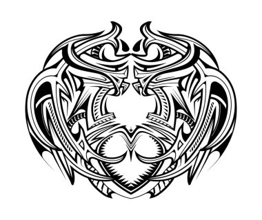 Maori dairesi dövme şekli, kabile dövmesi deseni polinezya mandala vektörü