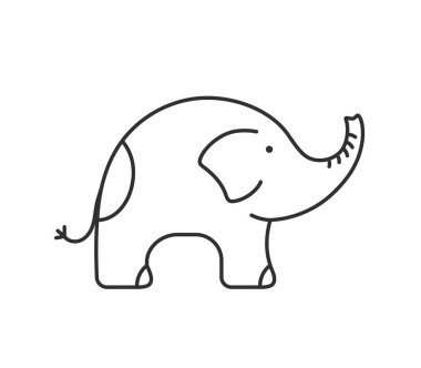 Elephant line icon on white background, vector eps10 illustration