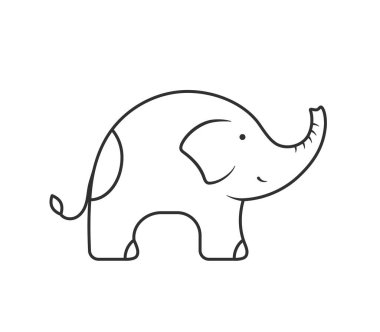 Elephant line icon on white background, vector eps10 illustration