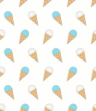 Dondurma, mavi renk, vektör eps10 illüstrasyonlu kusursuz desen