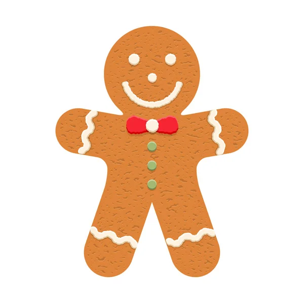 Gingerbread Man Traditional Christmas Cookie Vector Eps10 Illustration — Stock Vector