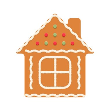 Kurabiye evi, geleneksel Noel kurabiyesi, eps10 illüstrasyon vektör