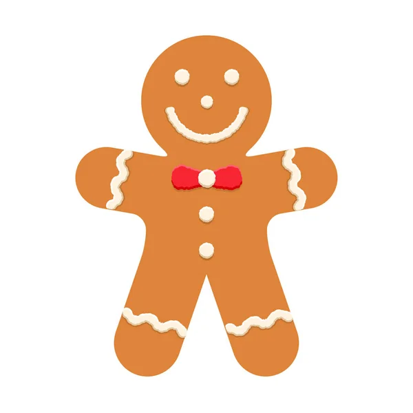 Speculaaspop Traditionele Kerst Cookie Vector Illustratie Van Eps10 — Stockvector