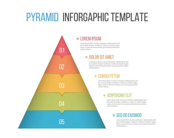 Modèle Infographie Pyramidale Avec Cinq Éléments Illustration Vectorielle Eps10 — Image vectorielle