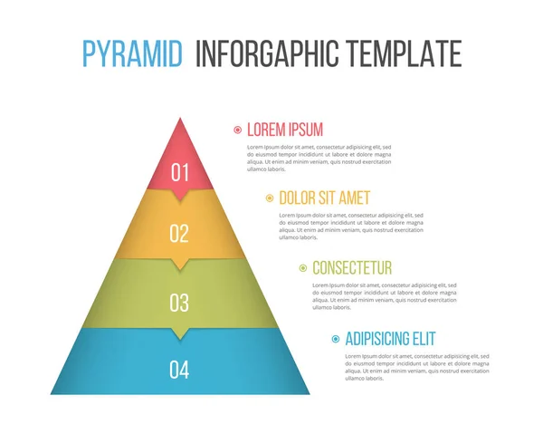 Modèle Infographie Pyramidale Avec Quatre Éléments Illustration Vectorielle Eps10 — Image vectorielle