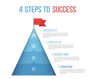 4 Steps to success, infographic template, vector eps10 illustration