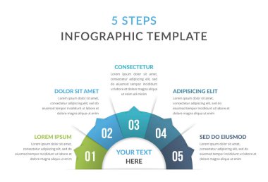 Infographic template with five steps or options, process chart, vector eps10 illustration