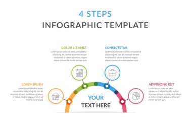 Circle diagram with 4 elements, infographic template for web, business, reports, presentations, etc, vector eps10 illustration