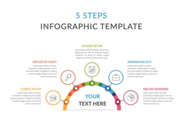 Circle diagram with 5 elements, infographic template for web, business, reports, presentations, etc, vector eps10 illustration