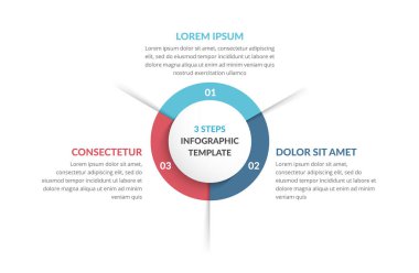 Circle diagram template with three steps or options, infographic template for web, business, presentations, process, workflow, vector eps10 illustration