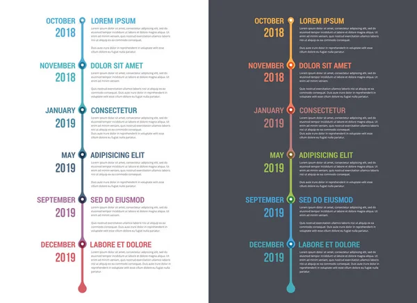 Vertical Timeline Template Six Elements Infographic Template Web Business Presentations — Stockvector